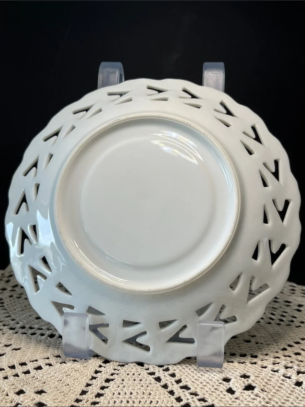 Vintage Kudo KUD2 Lustreware Reticulated Floral Plate Gold Filigree Japan